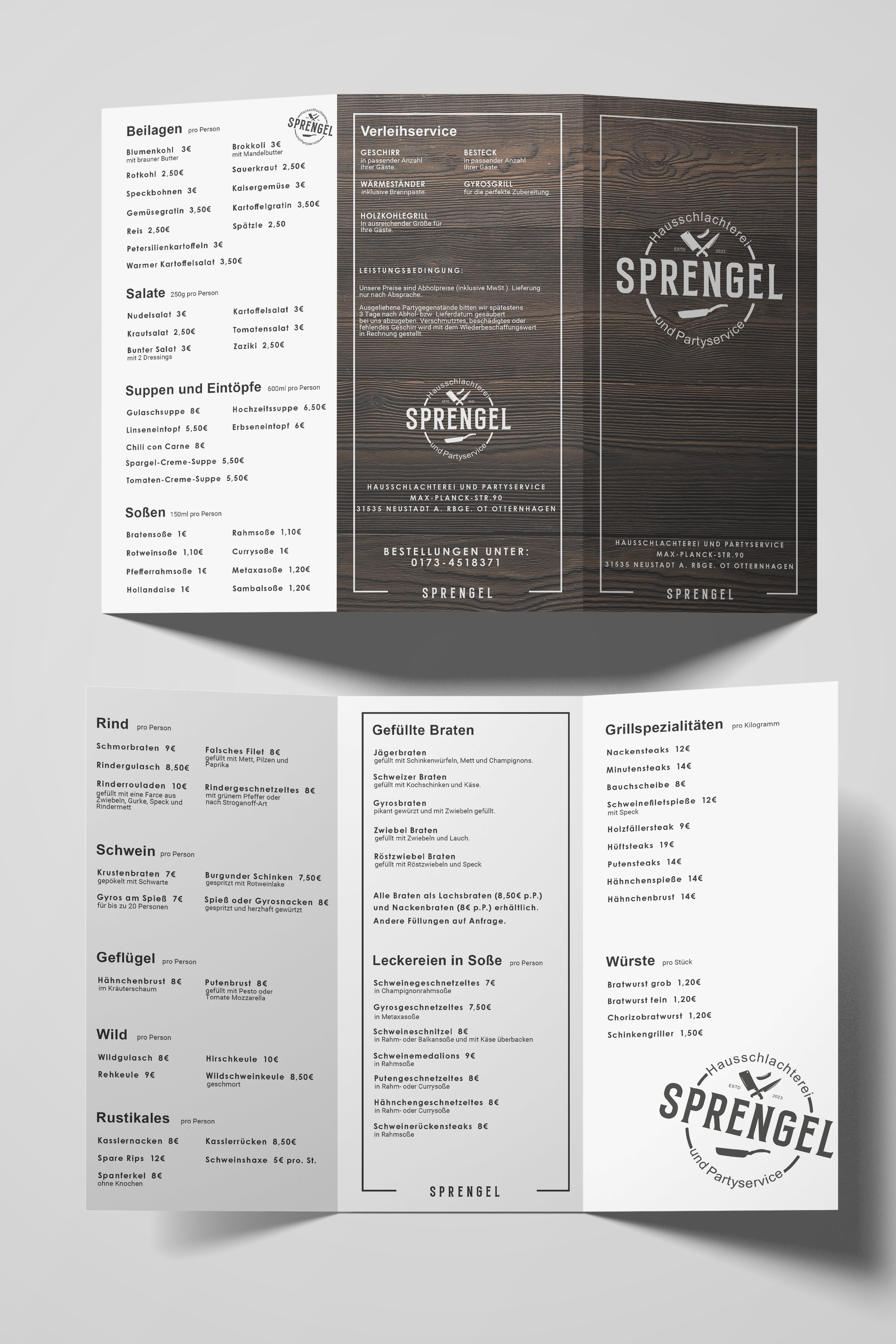 Flyer Hausschlachterei Sprengel